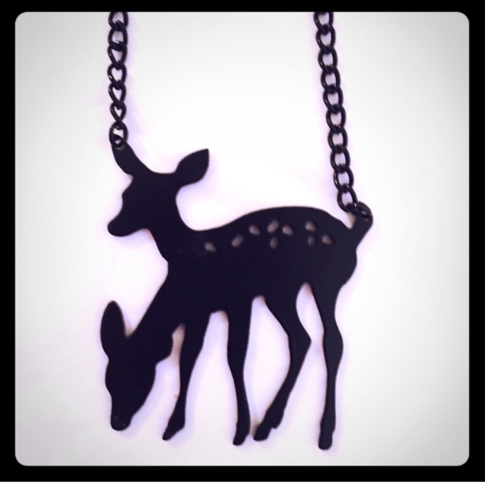 Two Headed Deer Necklace